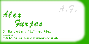 alex furjes business card